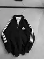 AD Üç İplik Yarım Fermuarlı Sweatshirt – Siyah - Görsel 3