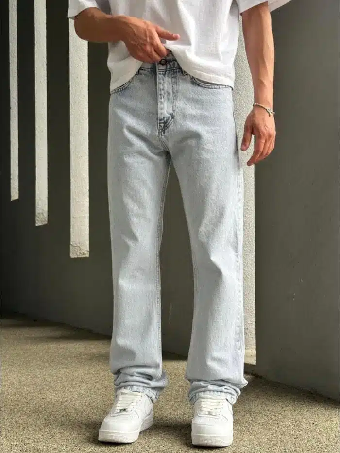 BUZ MAVİ BAGGY PANTOLON - Görsel 1