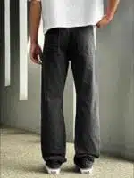 DOKULU SİYAH BAGGY PANTOLON - Görsel 4