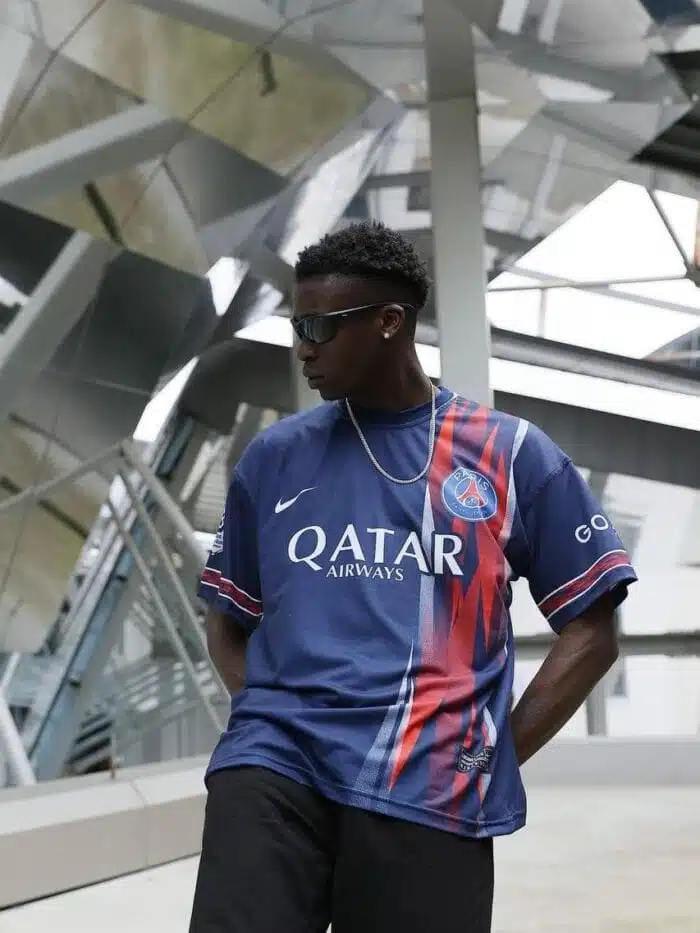 PSG  NAVYBLUE BASKILI T-SHIRT - Görsel 5