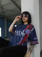 PSG  NAVYBLUE BASKILI T-SHIRT - Görsel 6