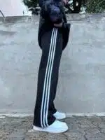Üç Şerit Baggy Eşofman - Siyah - Görsel 3