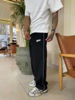 Çizgili Lastikli Stoper Paça Baggy Eşofman - Görsel 4