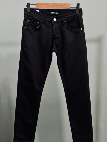 SLIM FIT LIKRALI SİYAH KOT PANTOLON