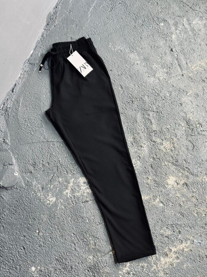 Fit Rahat Pamuklu Yumuşak Kumaş Pantolon Siyah - Görsel 1