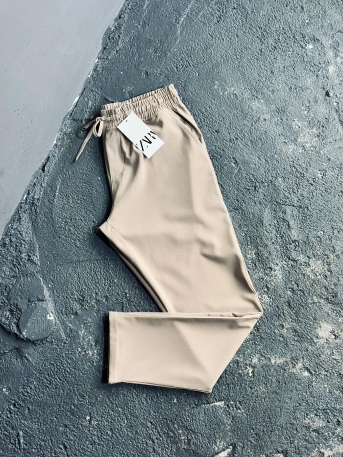 Fit Rahat Pamuklu Yumuşak Kumaş Pantolon Krem - Görsel 2