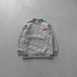 FourSF Flok Baskılı 3 İplik Sweatshirt – Gri