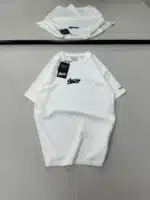 ST Enjeksiyon Baskılı Kol Detaylı Bisiklet Yaka Tshirt - Beyaz