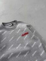 FourSF Flok Baskılı 3 İplik Sweatshirt – Gri - Görsel 4