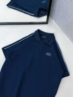 SF Enjeksiyon Baskı Şeritli Polo Yaka Tshirt - Lacivert - Görsel 3