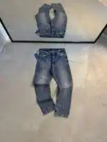 Erkek Kimyasal Yıkamalı Baggy Pantolon - Koyu Mavi