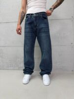 Premium İmzalı Seri Baggy Pantolon - Lacivert/Yeşil Tint Kimyasal Bıyık 2010 - Görsel 2