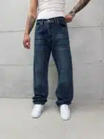 Premium İmzalı Seri Baggy Pantolon - Lacivert/Yeşil Tint Kimyasal Bıyık 2004 - Görsel 2