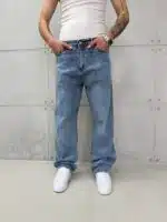 Premium İmzalı Seri Baggy Pantolon - İndigo/Buz Kar Kimyasal Bıyık 2007 - Görsel 3