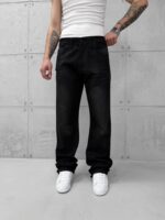 Premium İmzalı Seri Baggy Pantolon - Taşlamalı Siyah 2006 - Görsel 2