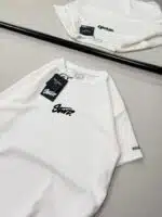 ST Enjeksiyon Baskılı Kol Detaylı Bisiklet Yaka Tshirt - Beyaz - Görsel 3