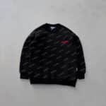 FourSF Flok Baskılı 3 İplik Sweatshirt – Siyah
