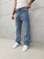 Premium İmzalı Seri Baggy Pantolon - İndigo/Buz Kar Kimyasal Bıyık 2007