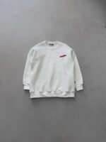 FourSF Flok Baskılı 3 İplik Sweatshirt – Beyaz