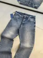 Erkek Kimyasal Yıkamalı Baggy Pantolon - Koyu Mavi - Görsel 3