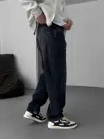 Erkek Lazerli Baggy Pantolon – Siyah - Görsel 4