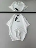 4SF Baskı Detaylı Bisiklet Yaka Tshirt - Beyaz