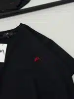 Premium İmzalı Seri Nakış Detaylı Bisiklet Yaka Tshirt - Siyah - Görsel 3