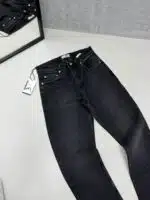 Premium İmzalı Regular Fit Pantolon - Taşlamalı Siyah - Görsel 3