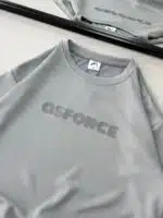 S Force Baskı Detaylı Bisiklet Yaka Tshirt - Gri - Görsel 3