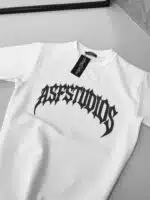 SF Studios Kabartma Baskı Detaylı Bisiklet Yaka Tshirt - Beyaz - Görsel 3