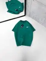 ST Sırt Kabartma Baskı Detaylı Bisiklet Yaka Tshirt - Yeşil - Görsel 2