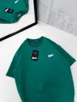 ST Sırt Kabartma Baskı Detaylı Bisiklet Yaka Tshirt - Yeşil - Görsel 4
