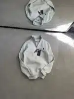 RL Nakışlı Üç İplik Yarım Fermuarlı Sweatshirt – Gri - Görsel 4
