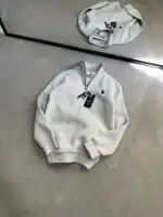 RL Nakışlı Üç İplik Yarım Fermuarlı Sweatshirt – Gri - Görsel 5
