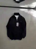 RL Nakışlı Üç İplik Yarım Fermuarlı Sweatshirt – Siyah