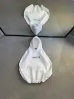 M Enjeksiyon Baskılı Kapşonlu Sweatshirt – Beyaz