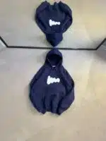 M Premium İmza Kabartma Baskılı Kapşonlu Sweatshirt – Lacivert