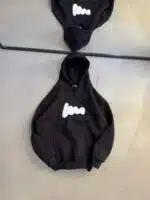 M Premium İmza Kabartma Baskılı Kapşonlu Sweatshirt – Siyah - Görsel 3