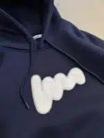 M Premium İmza Kabartma Baskılı Kapşonlu Sweatshirt – Lacivert - Görsel 3