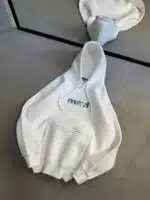 M Enjeksiyon Baskılı Kapşonlu Sweatshirt – Beyaz - Görsel 3