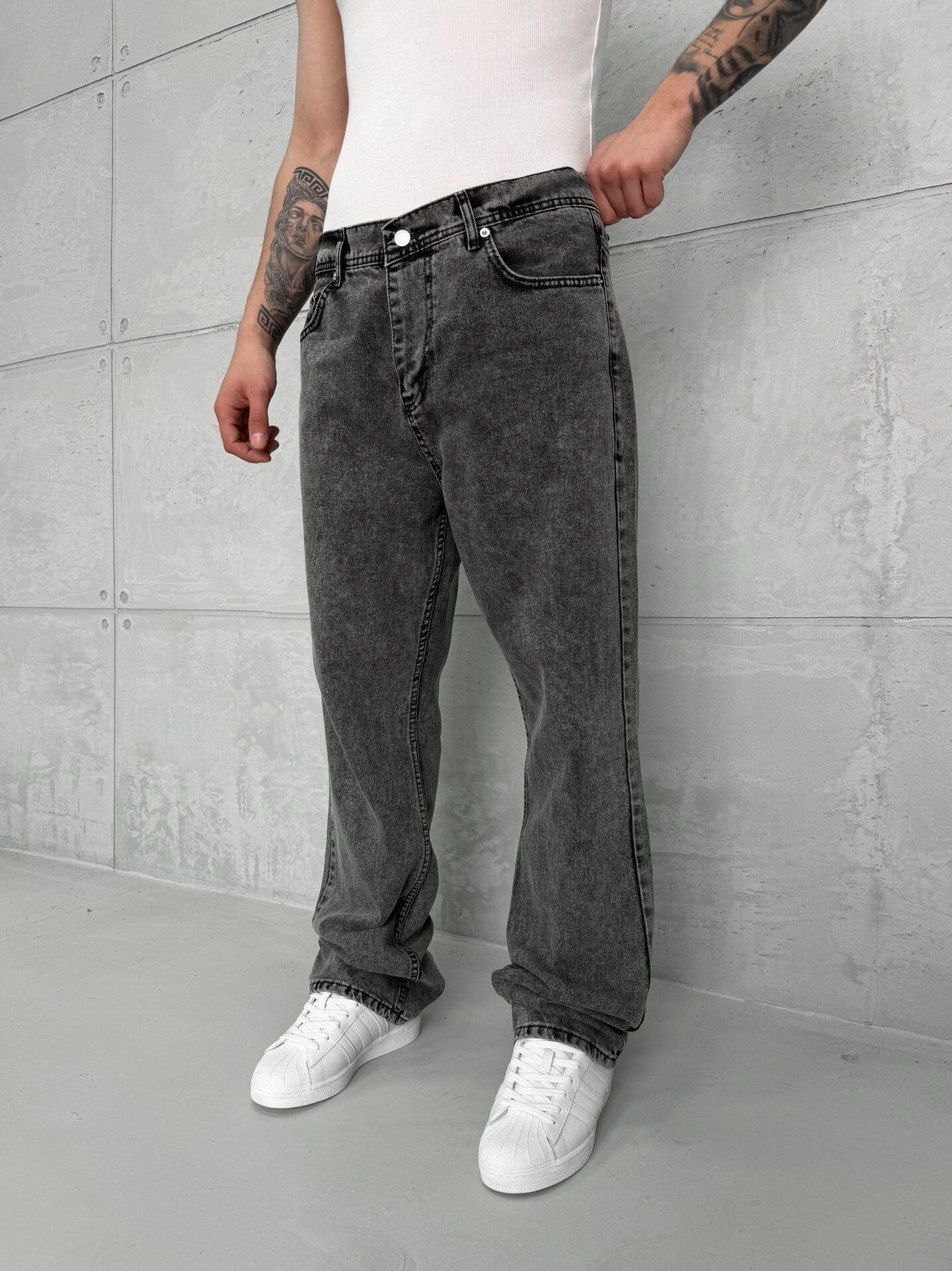 OYU Premium İmzalı Seri Baggy Jean - Taşlamalı Füme 2013 - Görsel 1