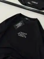 4SF Baskı Detaylı Bisiklet Yaka Tshirt - Siyah - Görsel 3
