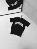 SF Studios Kabartma Baskı Detaylı Bisiklet Yaka Tshirt - Siyah