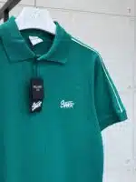 ST Şeritli Nakış Detaylı Regular Fit Polo Yaka Tshirt - Emerald Yeşil - Görsel 4