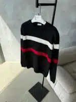 MC İşlemeli Premium Örgü Triko Kazak – Siyah