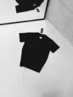 SF Studios Kabartma Baskı Detaylı Bisiklet Yaka Tshirt - Siyah - Görsel 4