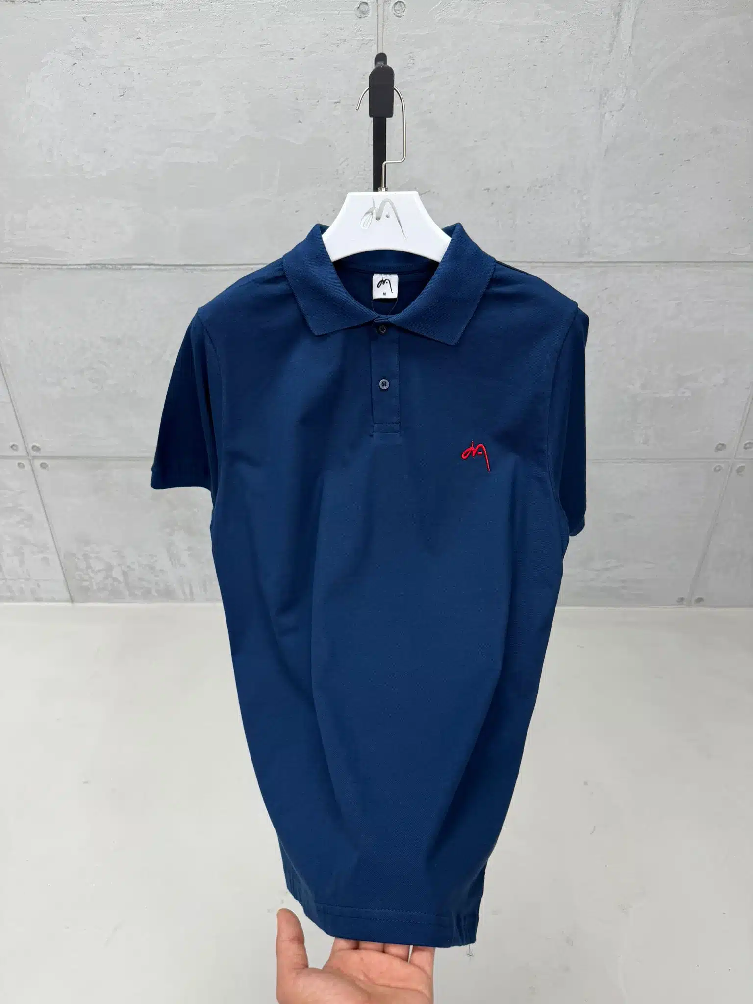 UHOUŞH Premium İmzalı Seri Nakış Detaylı Regular Fit Polo Yaka Tshirt - Lacivert - Görsel 1