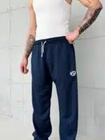 4SF Baskılı Stoper Paça Baggy Eşofman – İndigo - Görsel 3