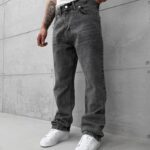 Premium İmzalı Seri Baggy Pantolon - Koyu Gri Kar Kimyasal Bıyık 2002