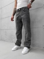 Premium İmzalı Seri Baggy Pantolon - Koyu Gri Kar Kimyasal Bıyık 2002